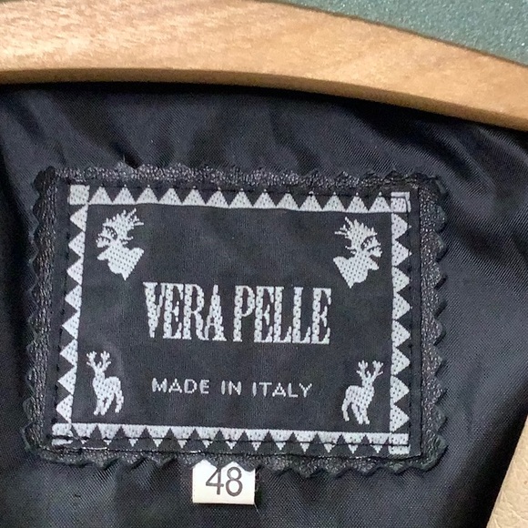 Vera Pelle Black and Cream Leather Jacket 12/14 - Picture 3 of 7